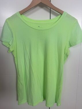 GAP Women's Neon Lime Short Sleeve Crew Tee